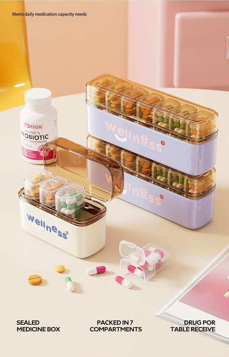 Bulk Liquidation Leakproof Portable Pill Box, 1488Pcs Mixed 3 Colors Batch Travel Medicine Organizer Holder