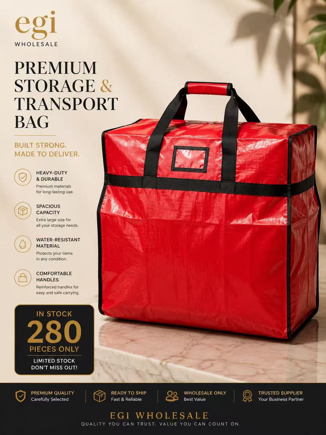 Large Insulated Food Delivery Bag – Thermal Catering Tote | Only 280 Left