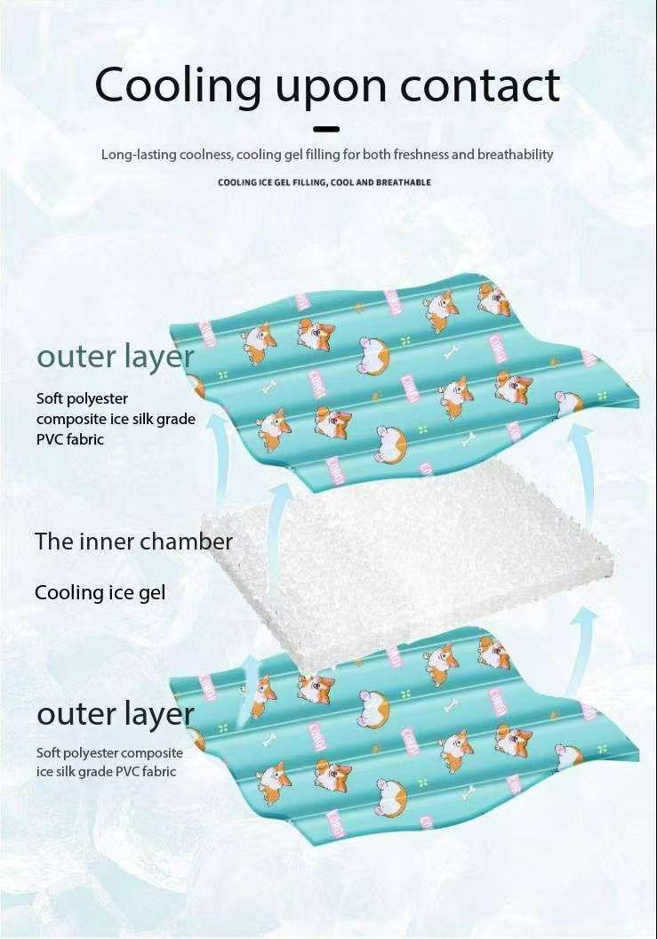 Water-free summer pet ice mats for cats and dogs. Coolant pads for dogs, ice nests that are resistant to chewing and scratching. Pet wholesale products.