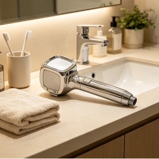 High Pressure Handheld Shower Head with One-Touch Pause Button – Chrome