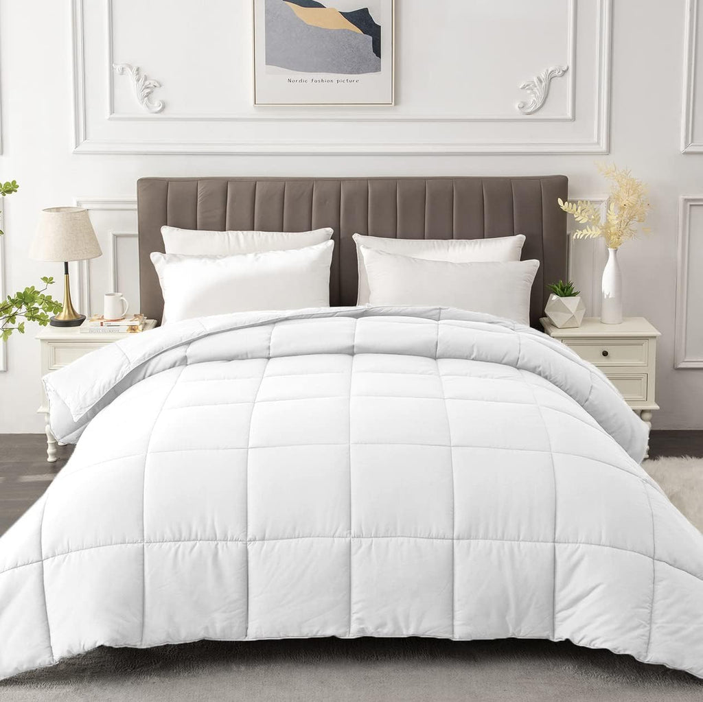 MATBEBY Comforter Duvet Insert - All Season White, King Size - Quilted Down Alternative Bedding with Corner Tabs - Fluffy Soft - Machine Washable