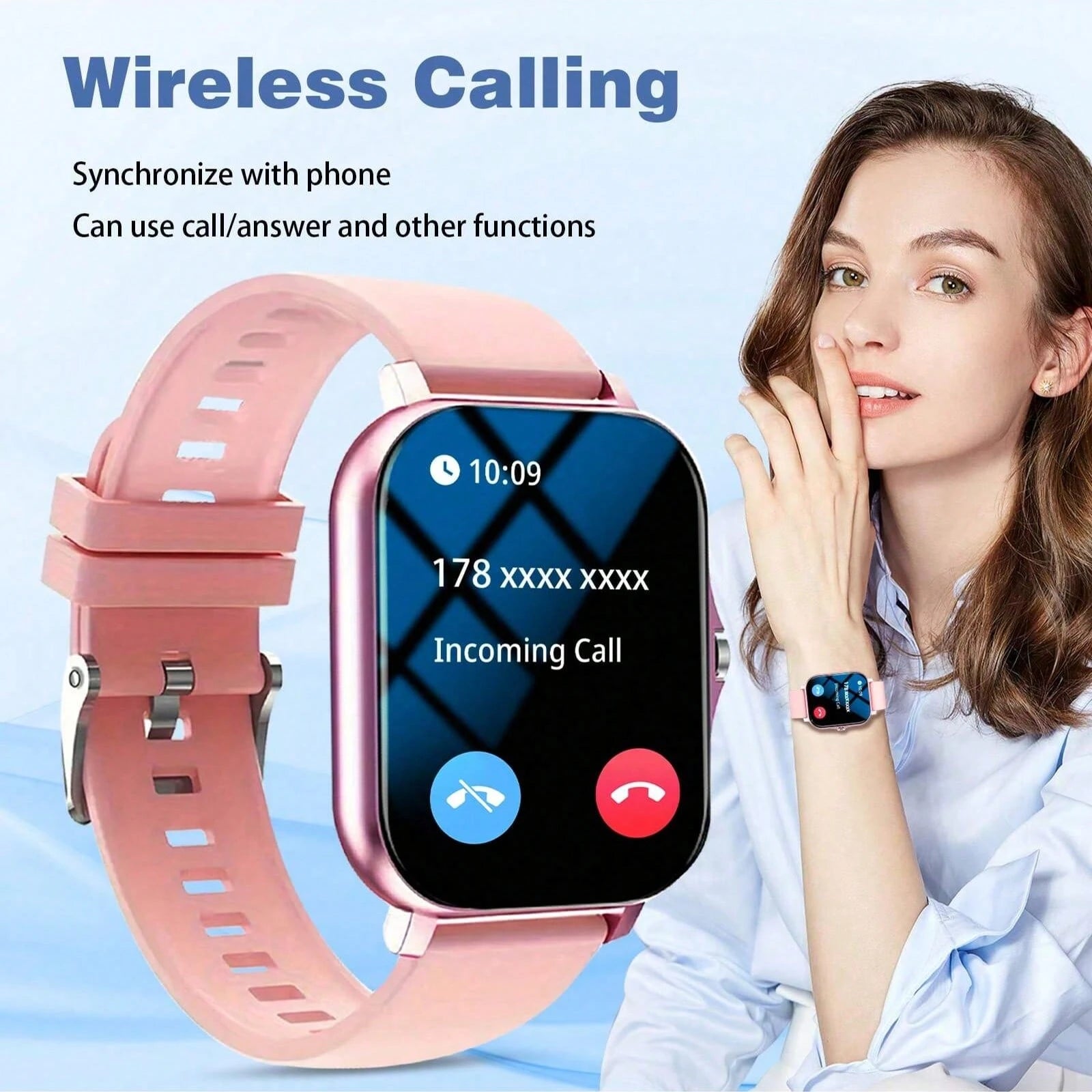 Clearance Smart Watch, Wireless Calling/Dialing, Multiple App Notifications, Suitable For Men & Women, Fitness Watch, Customizable Wallpaper, Music Control, Compatible With IOS/Android