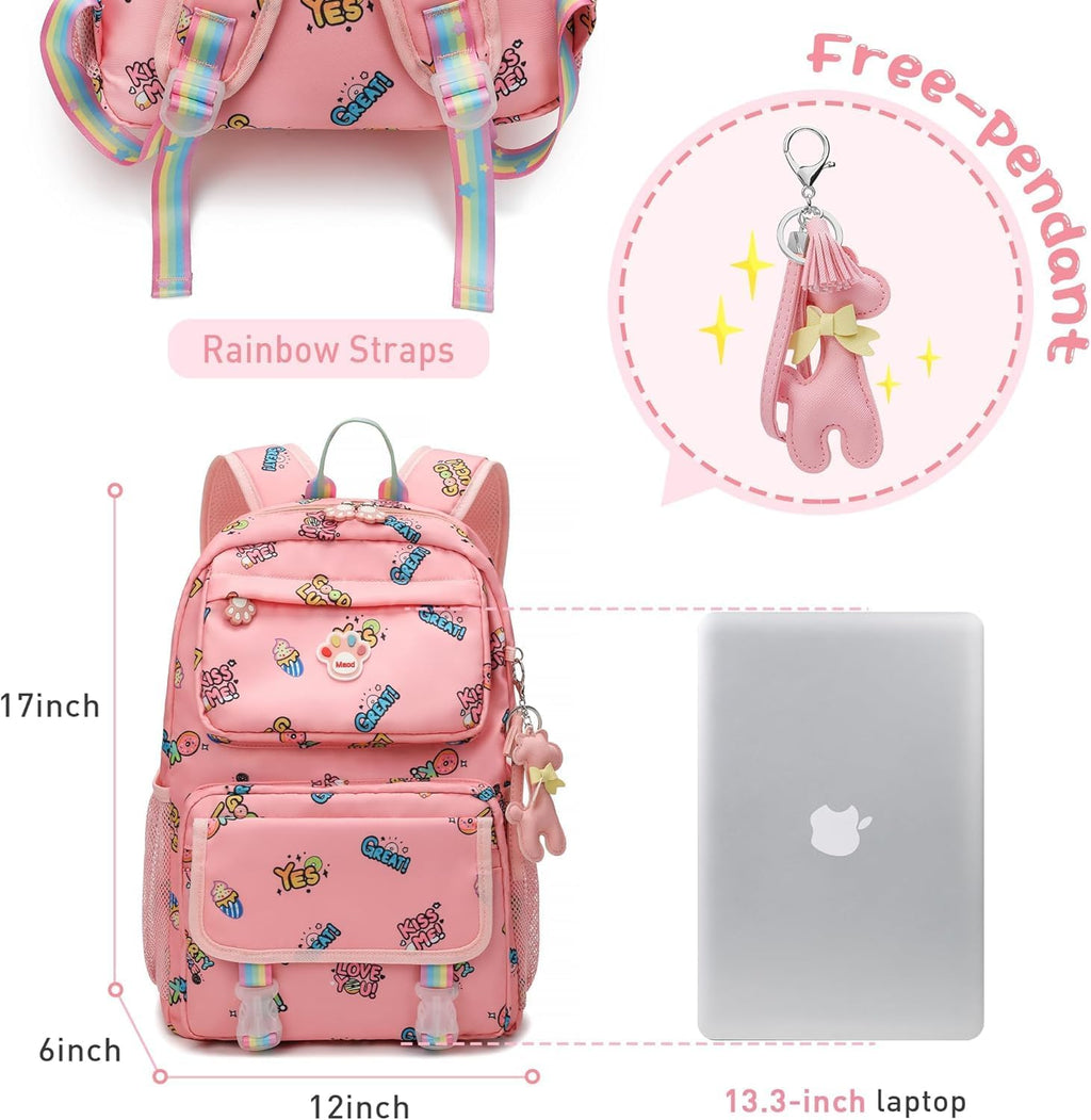 Mixed Colors & Styles Surplus 3840Pcs Cute Cartoon Print Kids Backpack, Lightweight Waterproof Student School Bag Wholesale Liquidation