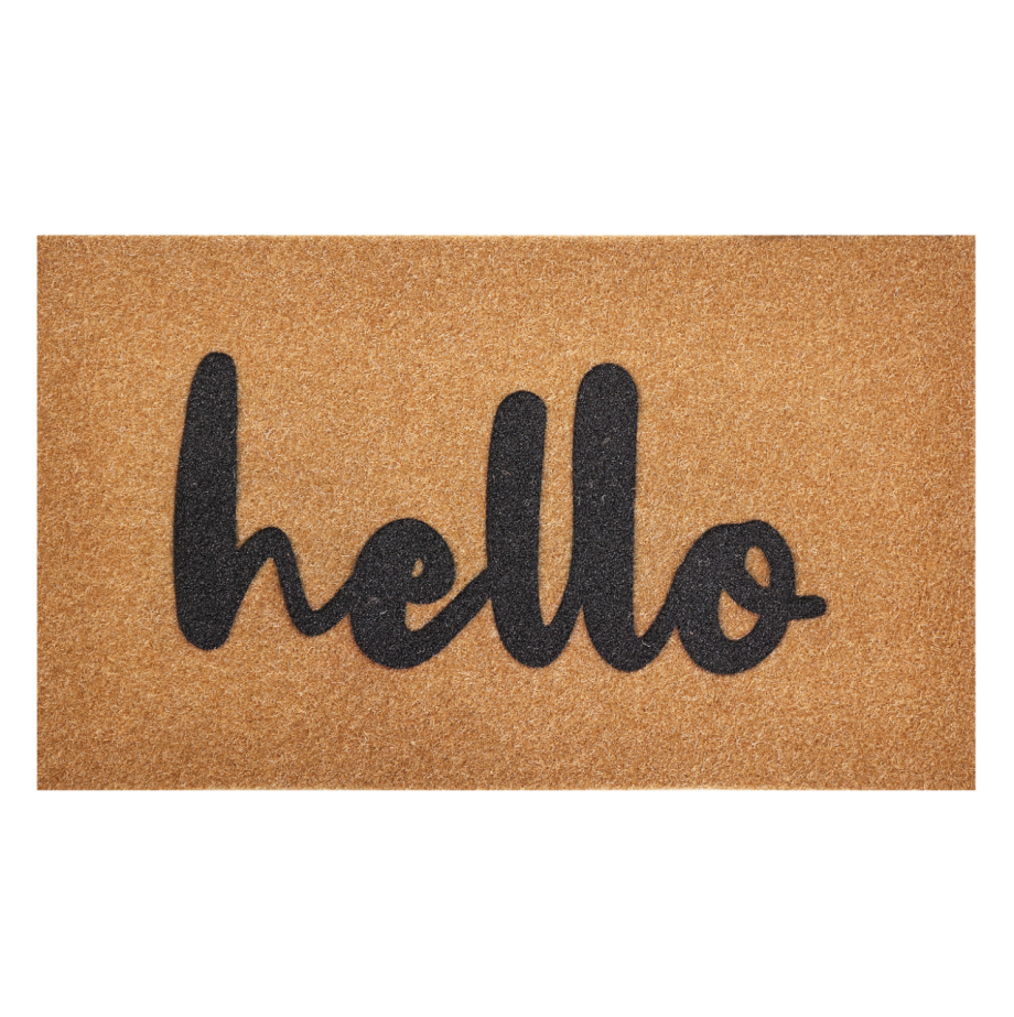 Mixed 3 Styles Surplus 4630pcs Hello Letter Coir Doormats, Anti-Slip Rubber Back Entry Welcome Mats Bulk Liquidation