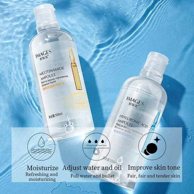 Clearance HYMEY'S 500ml Facial Essence Water, Hyaluronic Acid & Nicotinamide Toner, Hydrating Brightening Skin Lotion, Random Mixed Types Shipment