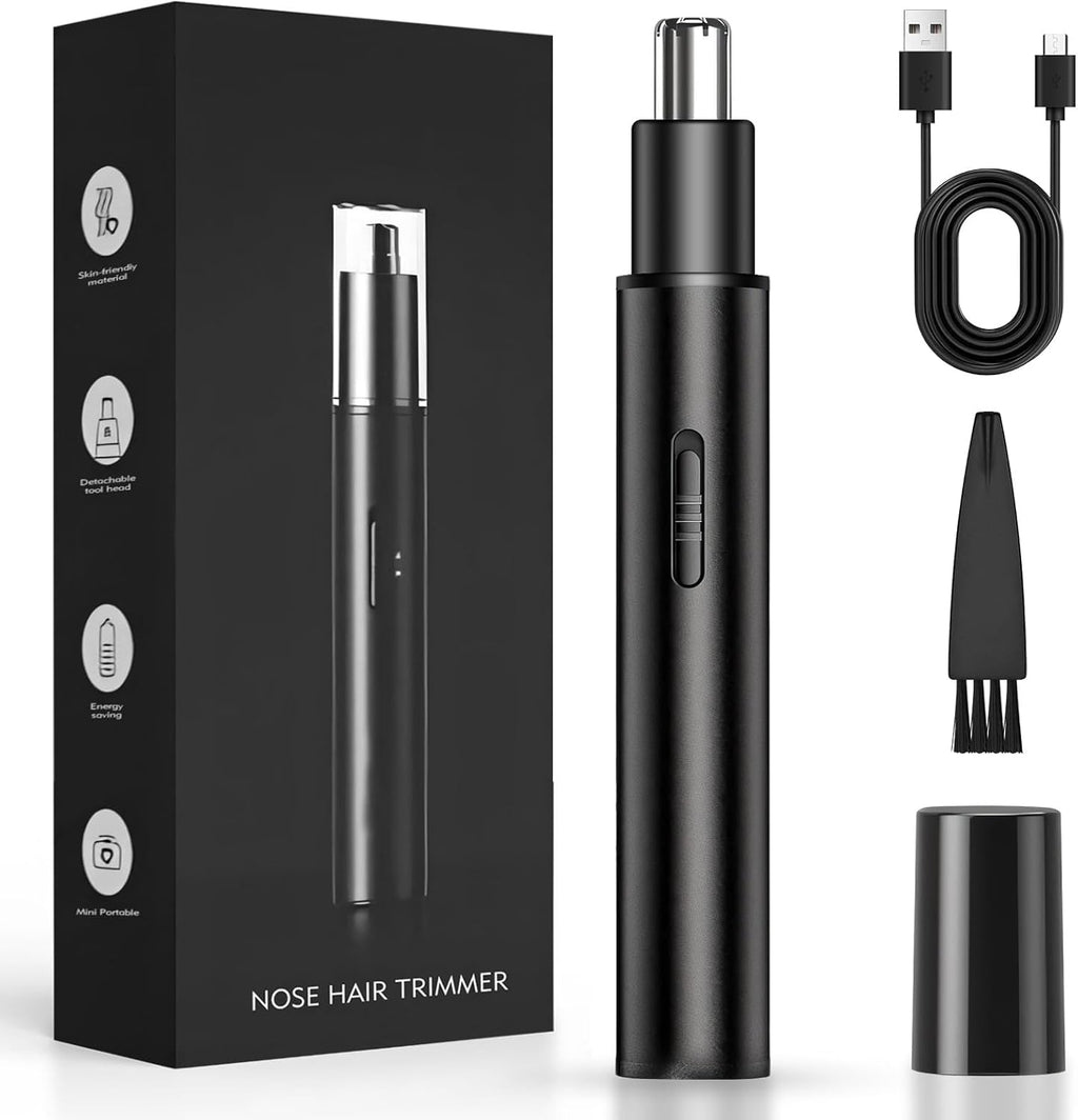 Clearance Stock 6Pcs USB Rechargeable Nose Hair Trimmer, Portable Electric Nasal Hair Shaver Detachable Washable Head Wholesale Liquidation