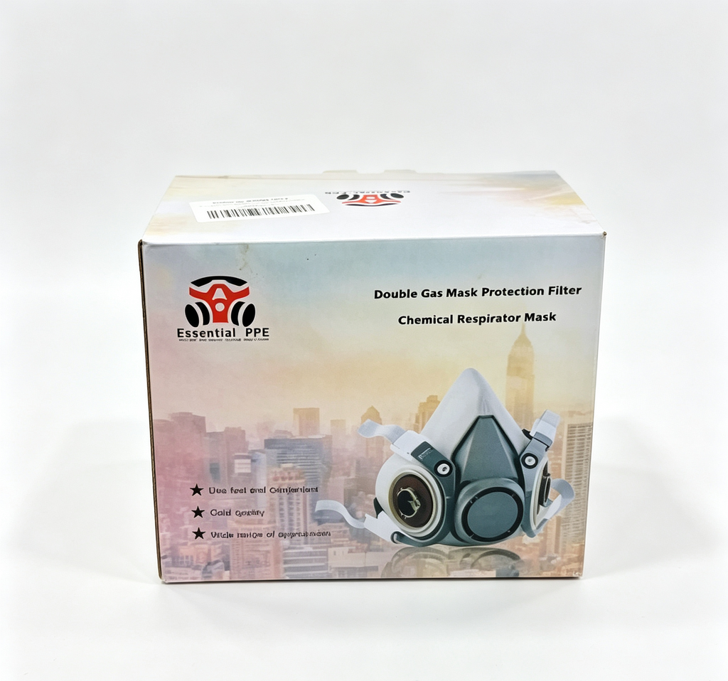 Industrial Safety Half Face Mask Dual Cartridge Gas Mask For Polishing Spraying Construction