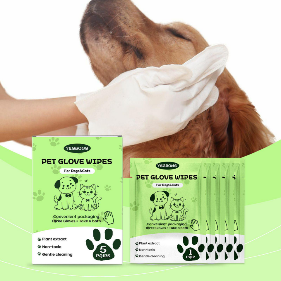 YEGBONG Pet Cleaning Handwashable Gloves – Convenient solution for cleaning stains and odors on cats and dogs without the need for bathing.