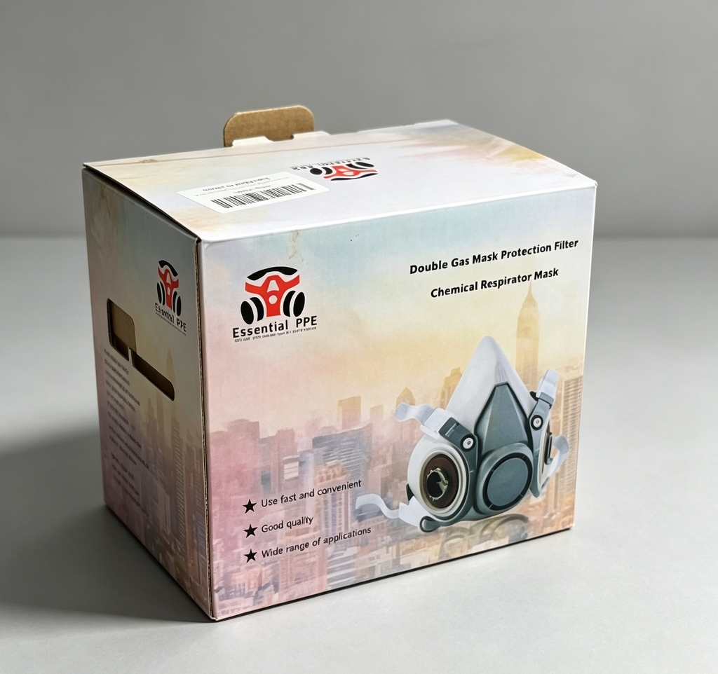 Industrial Safety Half Face Mask Dual Cartridge Gas Mask For Polishing Spraying Construction