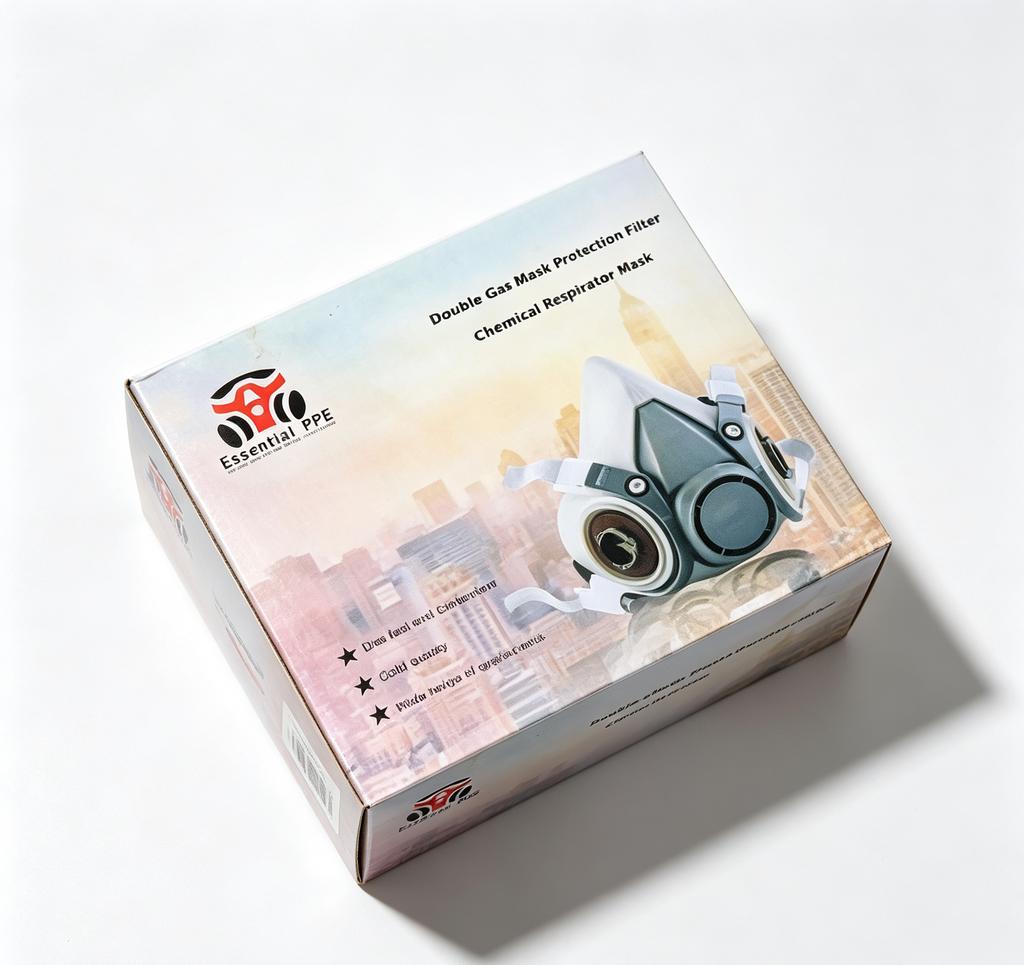 Industrial Safety Half Face Mask Dual Cartridge Gas Mask For Polishing Spraying Construction