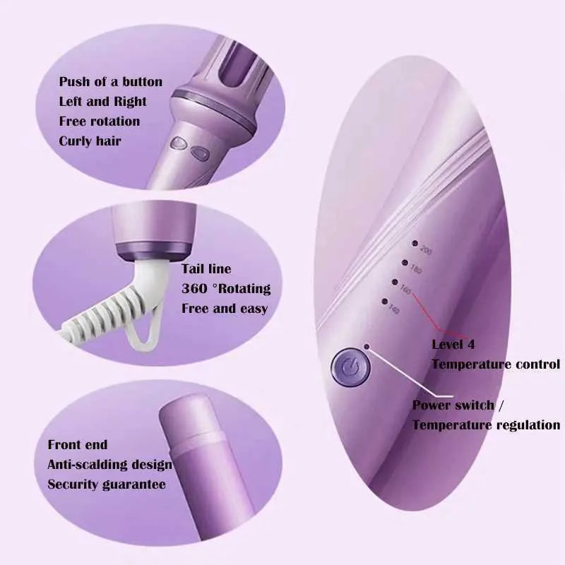Clearance Automatic Hair Curler, Million Negative Ions Ceramic Curling Iron, Anti-Scald Lazy Auto Curling Wand with Plant Protein Hair Care