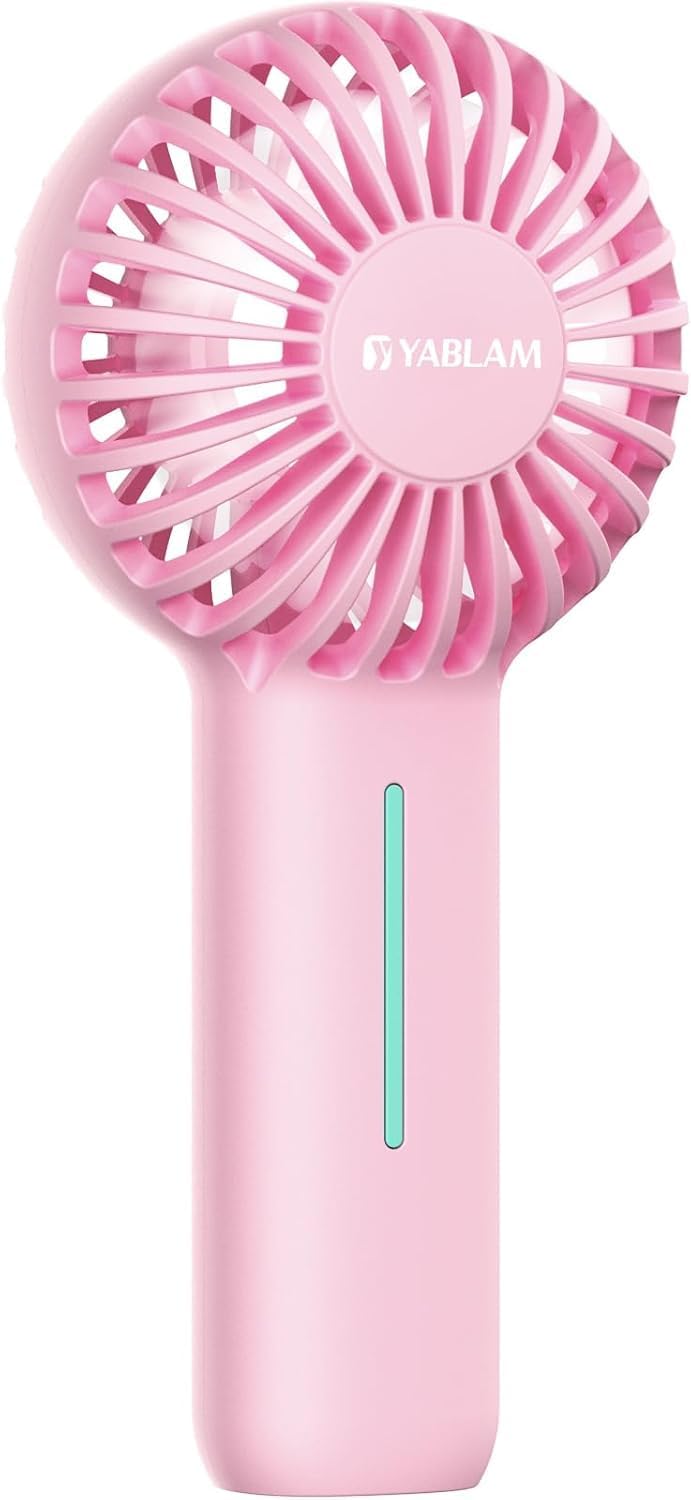 Big Lot Closeout 5143 Solid Pink Rechargeable Hand Fan, Portable Outdoor Mini Cooling Fan With Long Battery Life