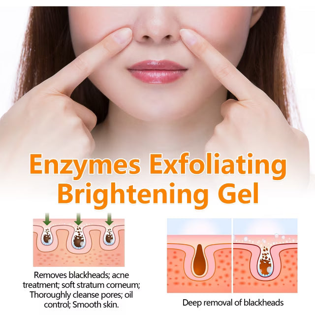 Clearance Orange Enzyme Exfoliating Gel, Mild Facial Dead Skin Remover Brightening Peeling Gel 50g