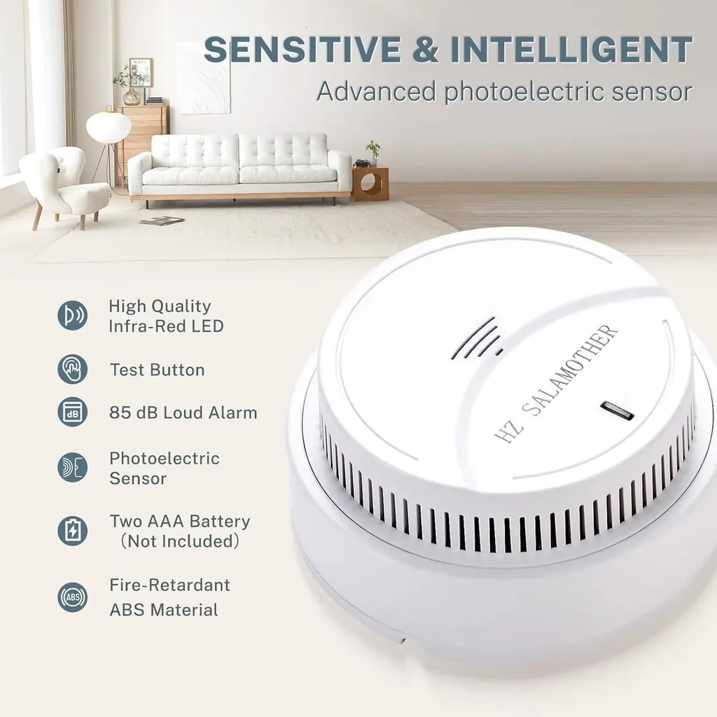 High Decibel Smoke Detector Easy Installation Household Fire Prevention Alarm Wholesale Clearance