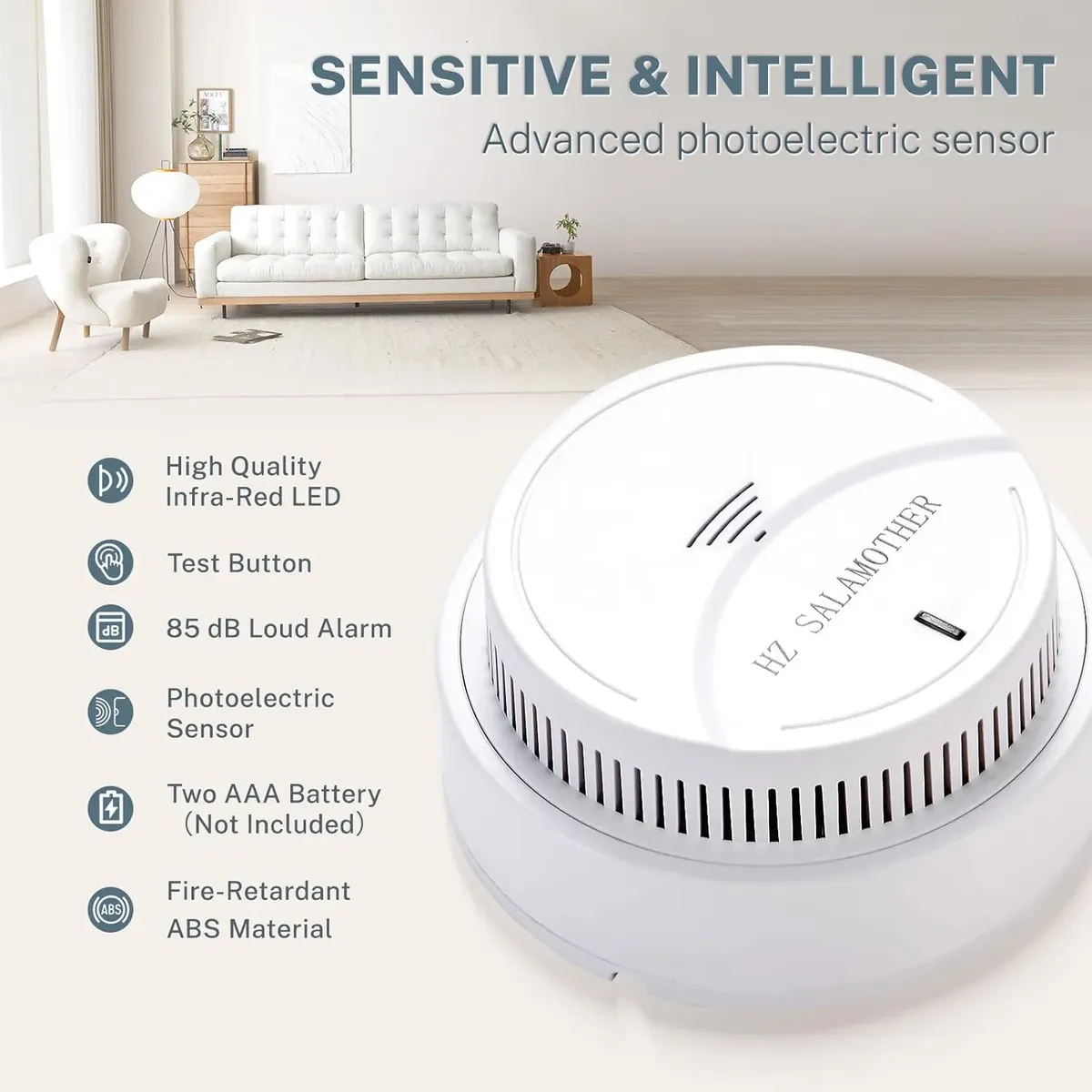 High Decibel Smoke Detector Easy Installation Household Fire Prevention Alarm Wholesale Clearance