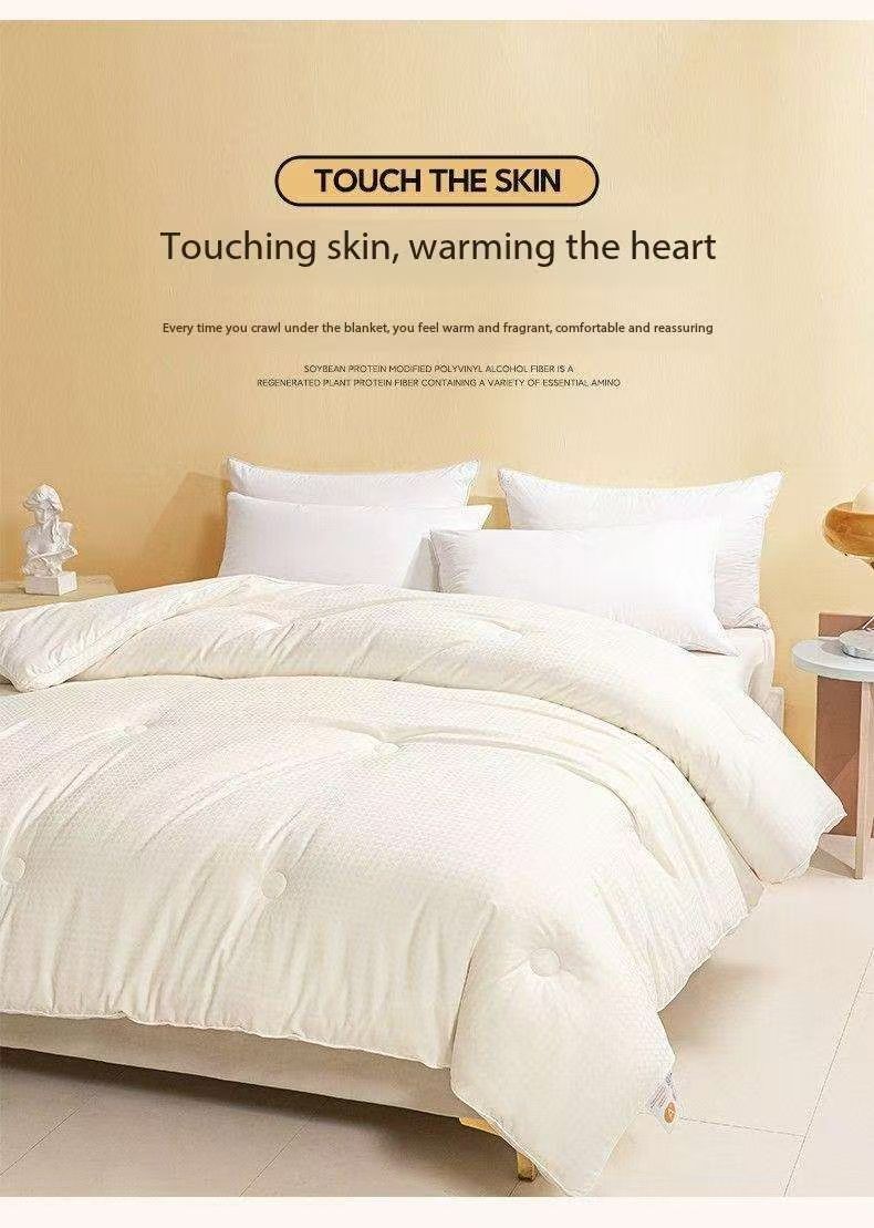 Surplus 660pcs Cream White Recessed Square Embossed Comforter 3 Piece Bedding Set, Soft All Season Textured Bed Quilt Kit