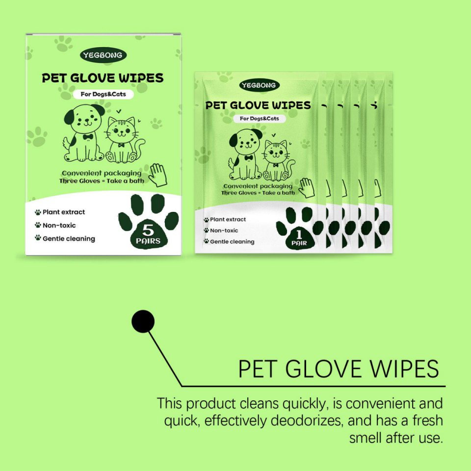 YEGBONG Pet Cleaning Handwashable Gloves – Convenient solution for cleaning stains and odors on cats and dogs without the need for bathing.