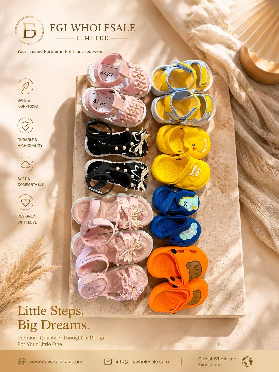 Kids Summer Sandals & Cartoon Clogs Collection | Premium Baby & Toddler Shoes