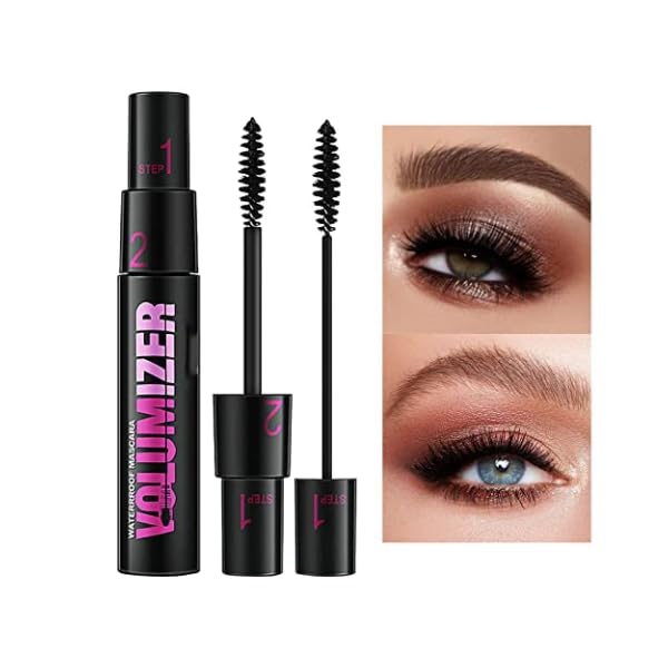 Clearance 1500 Stock Double-Ended Fiber Mascara 9ml, Lengthening & Volumizing, Long Lasting, No Clumping No Flaking