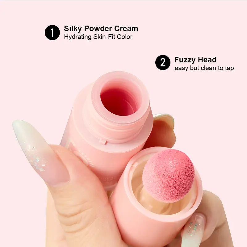Clearance Glow Anniversary Liquid Blush with Built-In Sponge, Natural Flush Cheek Tint, Long Lasting Dewy Blush, Free Makeup Puff Included