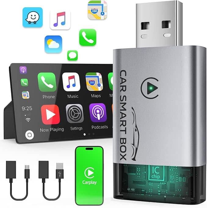 Clearance Wireless CarPlay Adapter USB Smart Box, Wired to Wireless CarPlay Dongle for Factory Wired CarPlay Cars, Plug & Play Auto Connect Car Play Converter