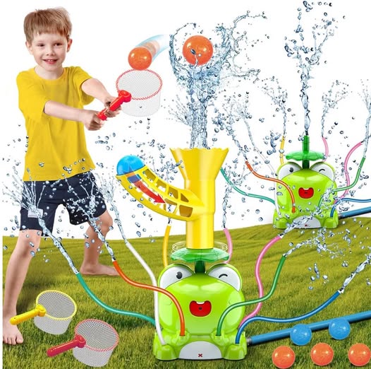 Frog Water Sprinkler Toy for Kids Clearance, Outdoor Backyard Splash Play Toy, Interactive Fountain Ball Water Play Toy for Toddler Summer Bath Pool Game