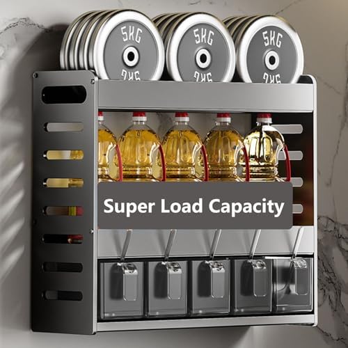 Wall Mount Multi-Tier Spice Rack Organizer, 990pcs Kitchen Seasoning Storage Shelf Clearance Wholesale