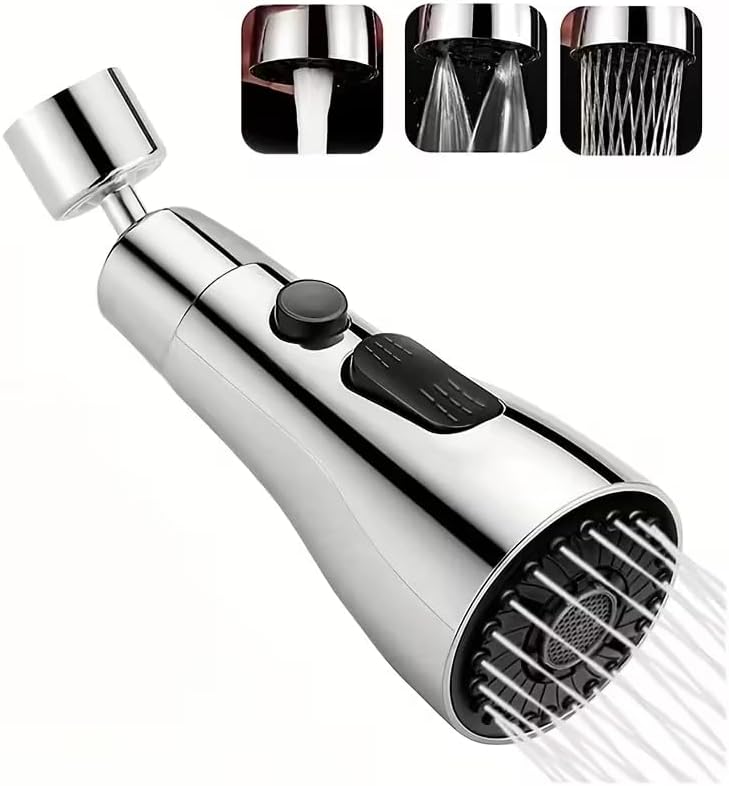 Surplus 105 Units Chrome Plated Sink Faucet Extension Sprayer 3 Water Flow Modes Wholesale Liquidation
