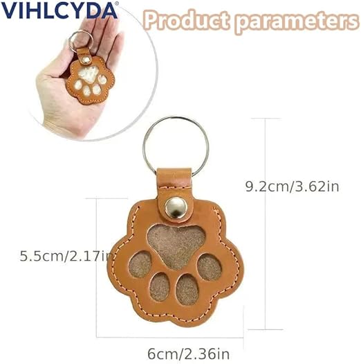 Clearance Upgraded Paw Shape Refillable Pet Hair Keepsake Keychain, 942Pcs Wholesale Multi Colors Leather Pet Fur Memorial Holder
