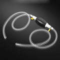 Manual Fuel Transfer Siphon Pump Clearance, Large Flow Hand Oil Extractor Hose with Check Valve, Portable Gas Diesel Water Liquid Suction Pump for Car Motorcycle