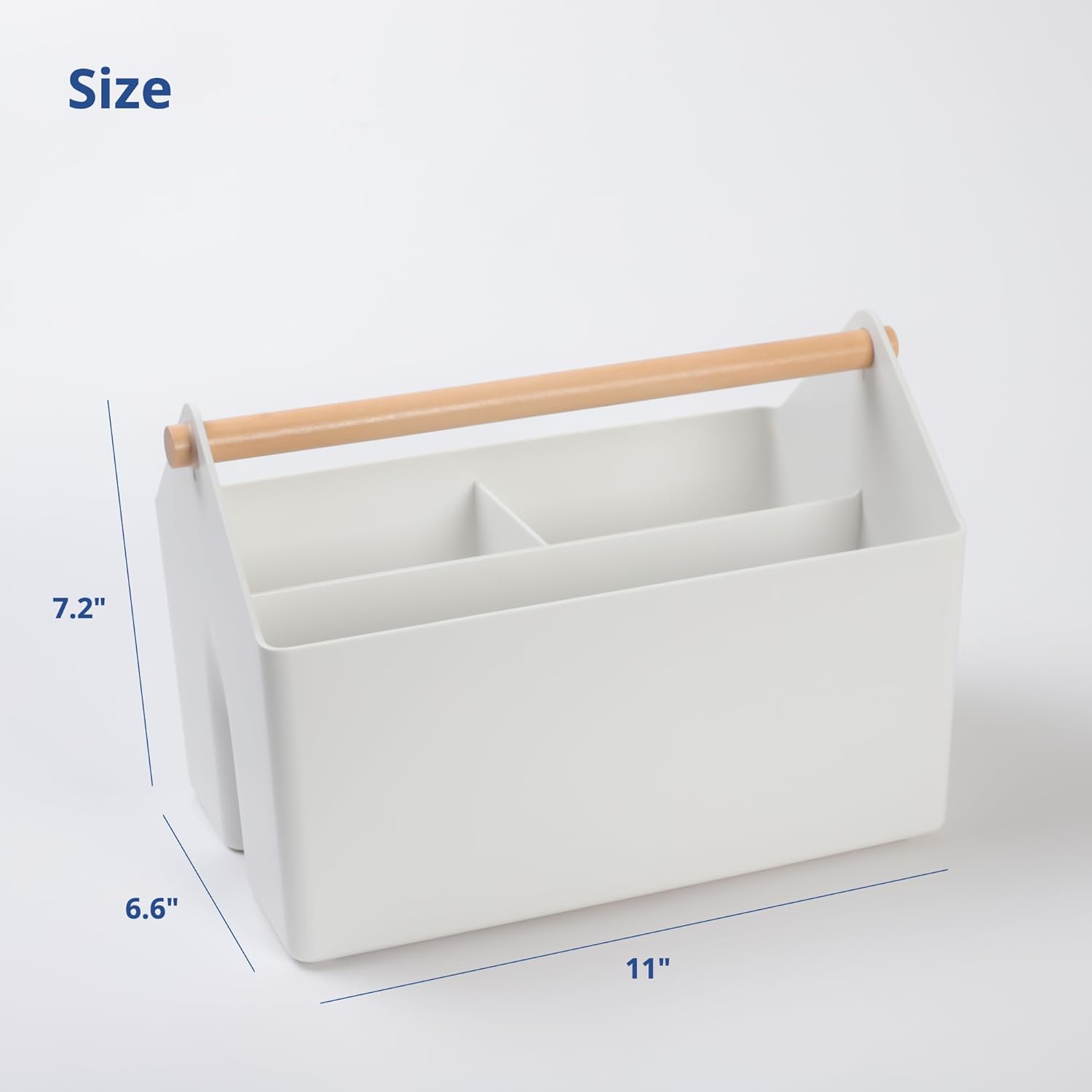 Clearance Wooden Handle Multi-Compartment Desktop Storage Organizer, 286Pcs Wholesale White Office File Cosmetic Storage Box