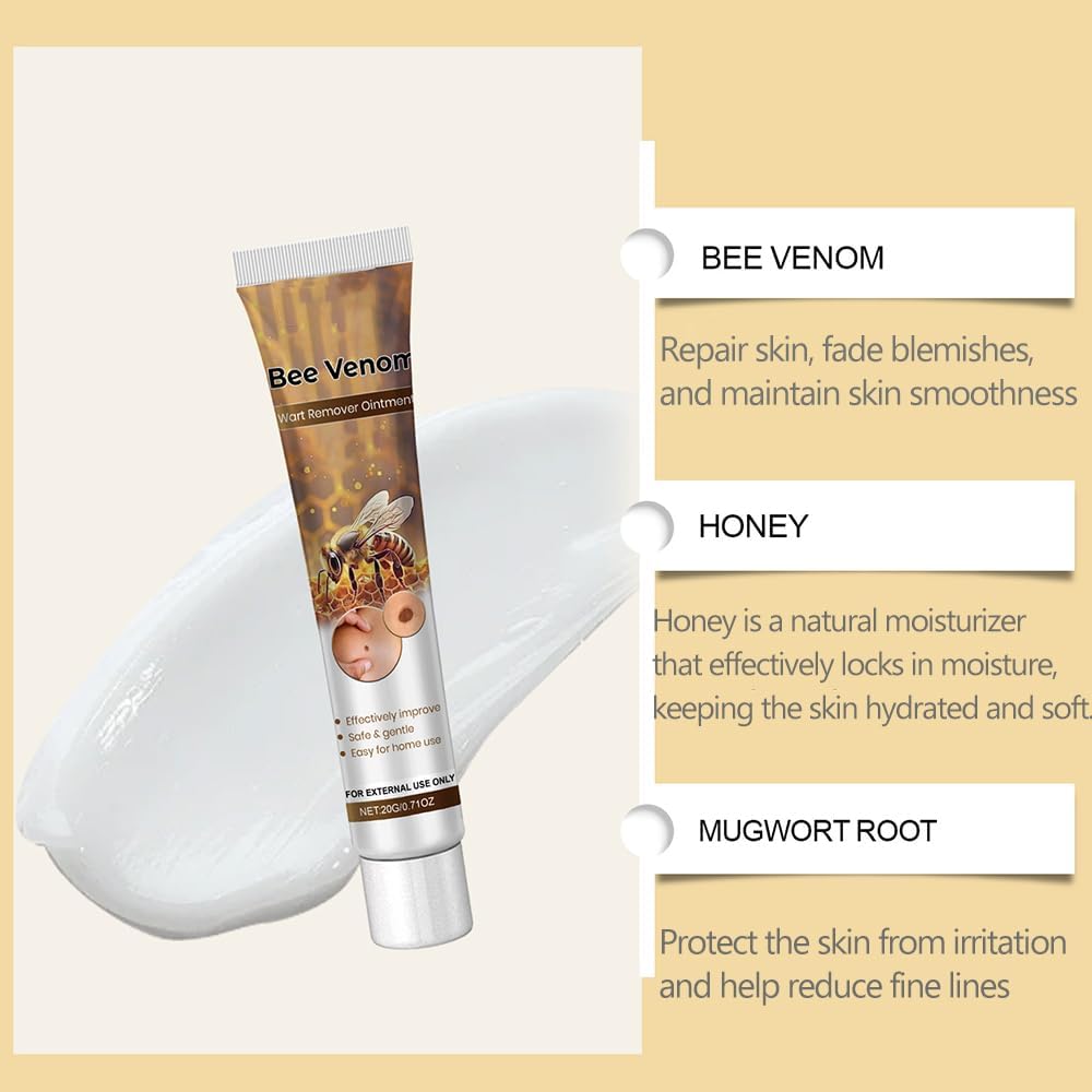 Sumifun Bee Venom Wart Remover Ointment Clearance, Safe Gentle Skin Tag Mole Removal Cream, 20g Natural Skin Care Topical Gel for Home Use