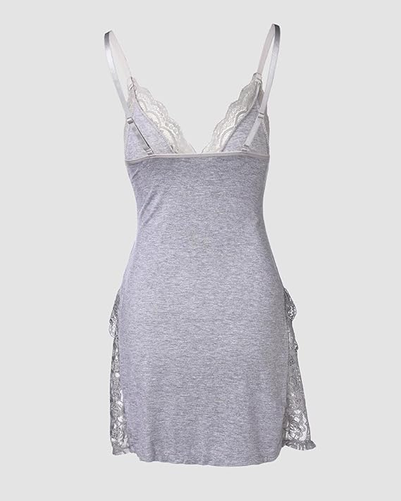 Assorted Shades & Full Size Bulk Clearance Lot V Neck Lace Detail Women Night Chemise, Slim Sleeveless Bedroom Lingerie Total 1857 Units