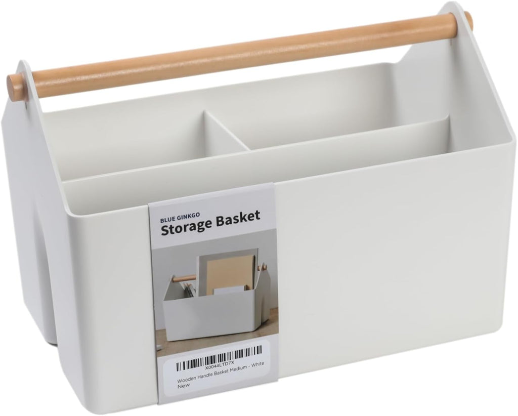 Clearance Wooden Handle Multi-Compartment Desktop Storage Organizer, 286Pcs Wholesale White Office File Cosmetic Storage Box