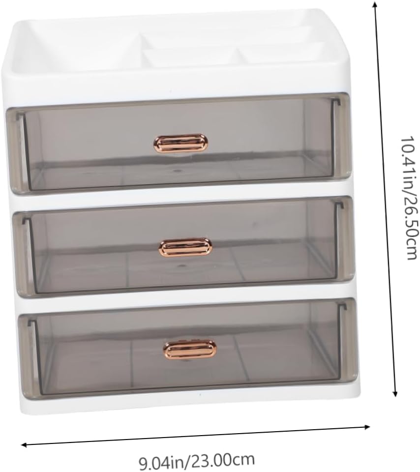 Multi-Grid Top Compartment Makeup Storage Box With Amber Slide Drawer Clearance Stock 871 Mixed Sizes Wholesale