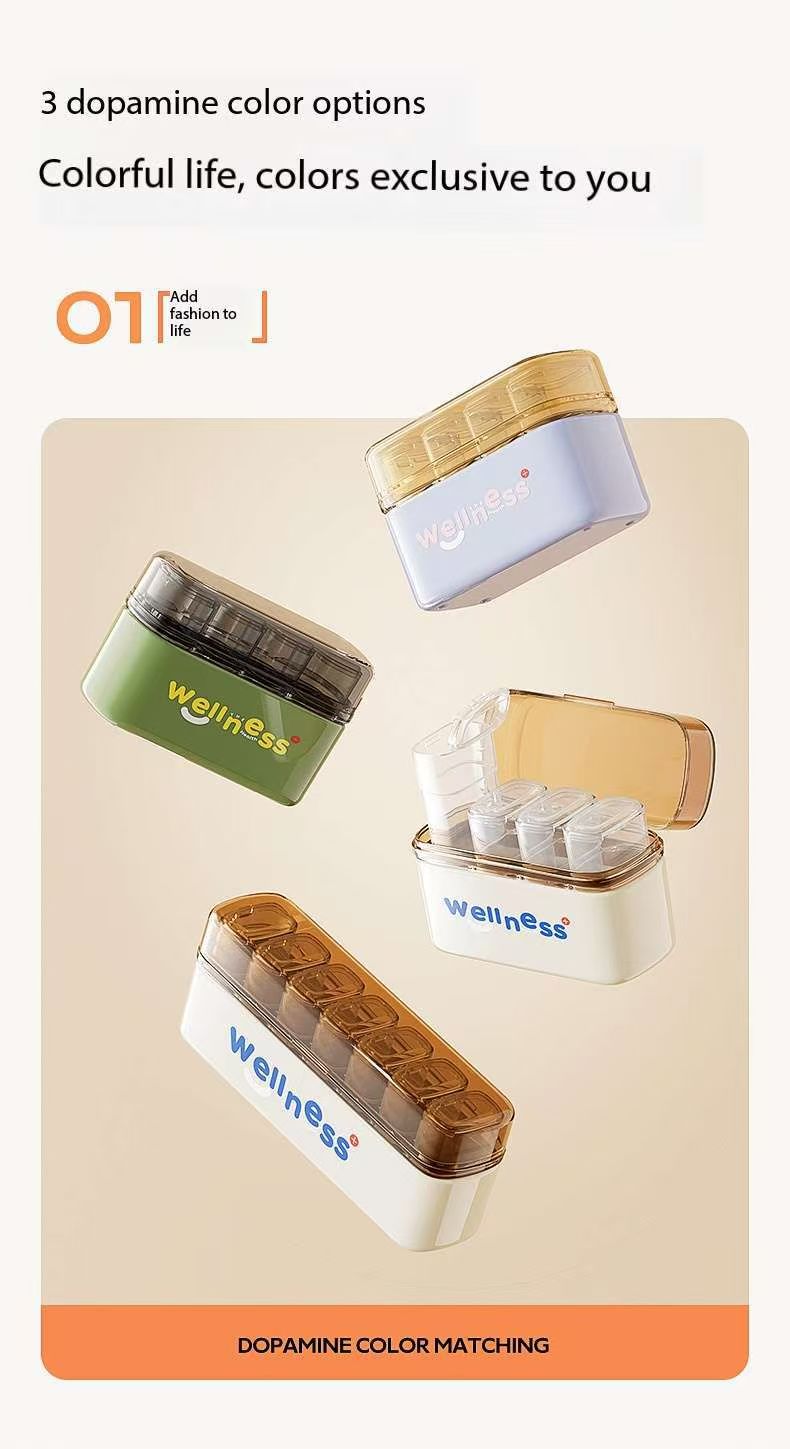 Bulk Liquidation Leakproof Portable Pill Box, 1488Pcs Mixed 3 Colors Batch Travel Medicine Organizer Holder
