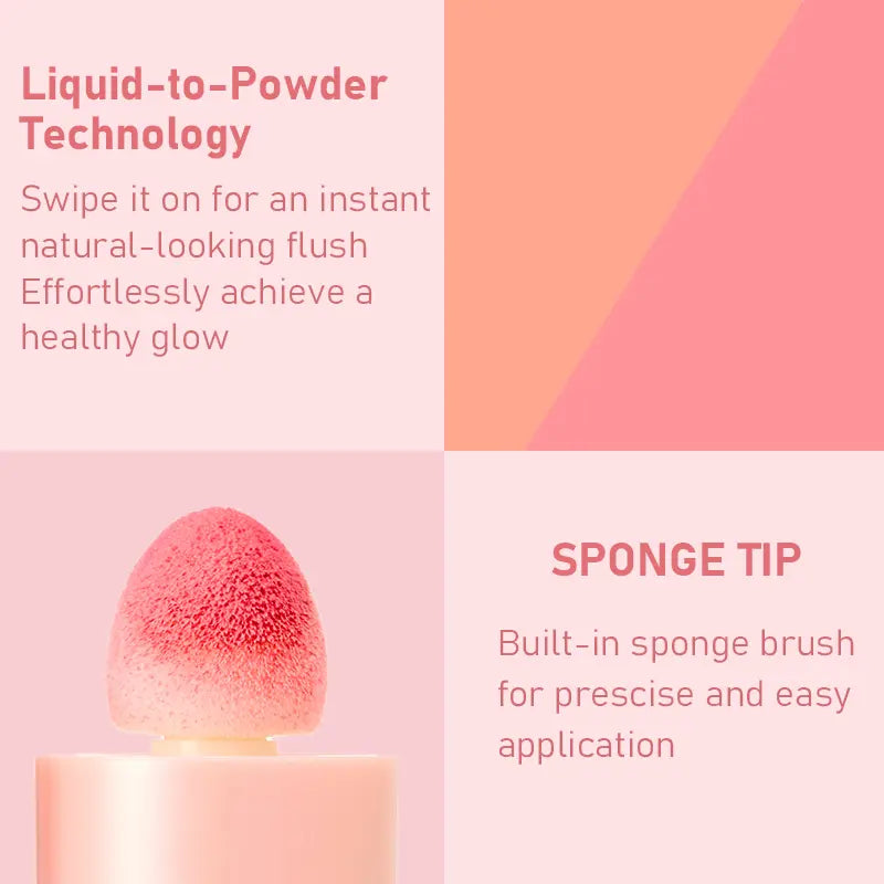 Clearance Glow Anniversary Liquid Blush with Built-In Sponge, Natural Flush Cheek Tint, Long Lasting Dewy Blush, Free Makeup Puff Included