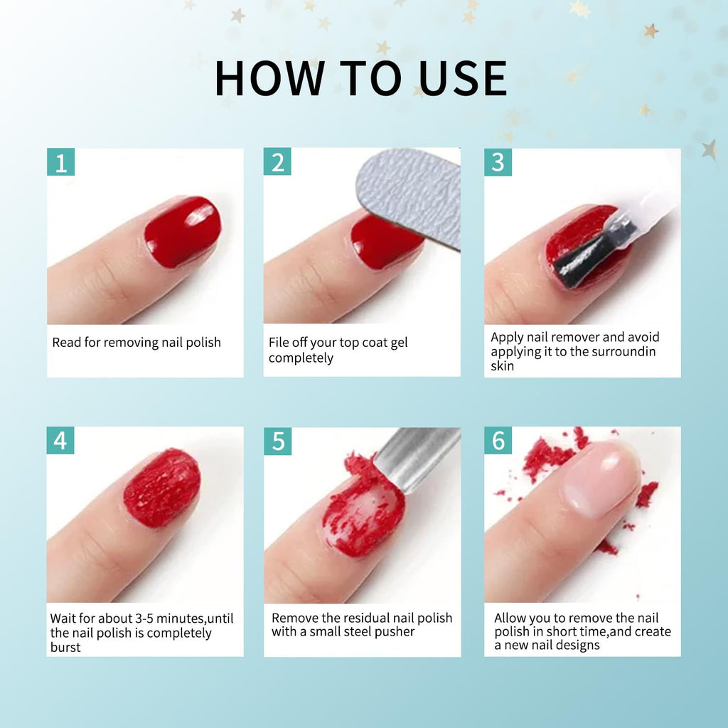 Clearance Gel Nail Remover Kit 50ml, No Soak Fast Gel Polish Removal Set for Home DIY