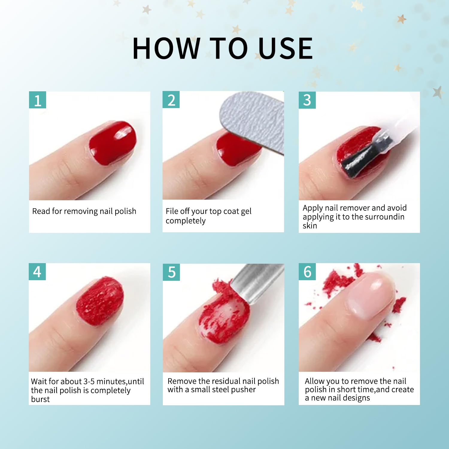 Clearance Gel Nail Remover Kit 50ml, No Soak Fast Gel Polish Removal Set for Home DIY