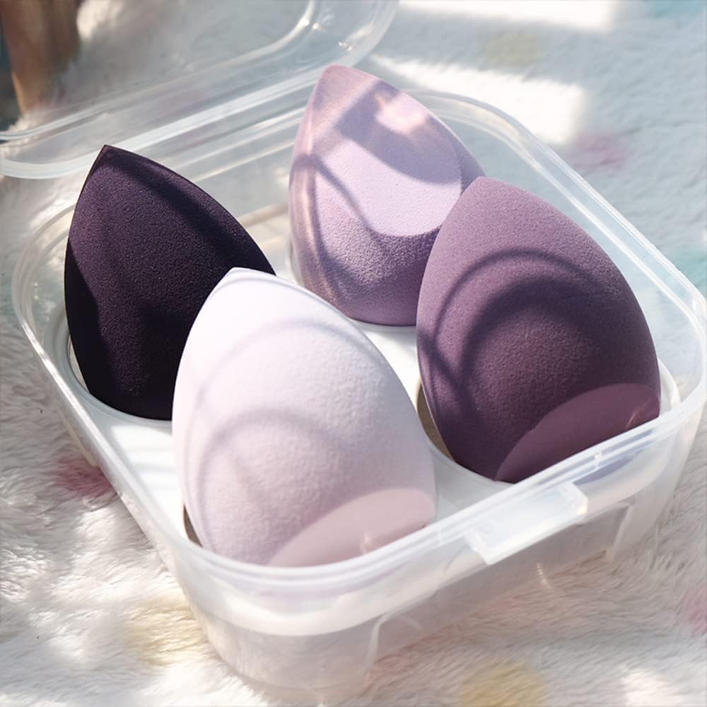 Clearance 4Pcs Makeup Sponge Set, Soft Beauty Blender, Non-Absorbent Foundation Blending Sponge
