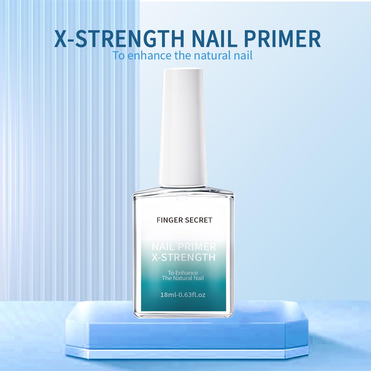Clearance Sale Finger Secret X-Strength 18ml Nail Prep Primer, Professional Bonding Liquid for Gel & Acrylic Nails, Boost Adhesion for Extended Manicure Wear