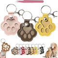 Clearance Upgraded Paw Shape Refillable Pet Hair Keepsake Keychain, 942Pcs Wholesale Multi Colors Leather Pet Fur Memorial Holder