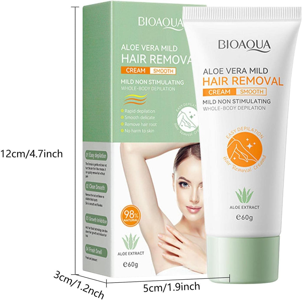 Aloe Vera Gentle Hair Removal Cream, Painless Body Depilatory Lotion, Underarm & Leg Hair Remover Clearance Stock