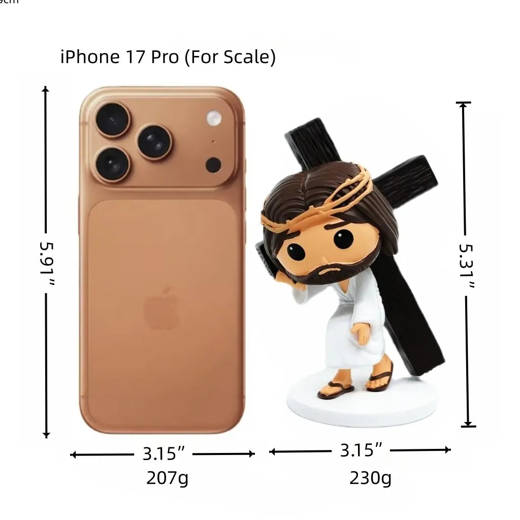 Jesus Christ Figurine Statue Clearance, Cute Chibi Style Resin Christian Figure with Gift Box, Religious Home Desktop Decor Ornament Catholic Faith Prayer Gift