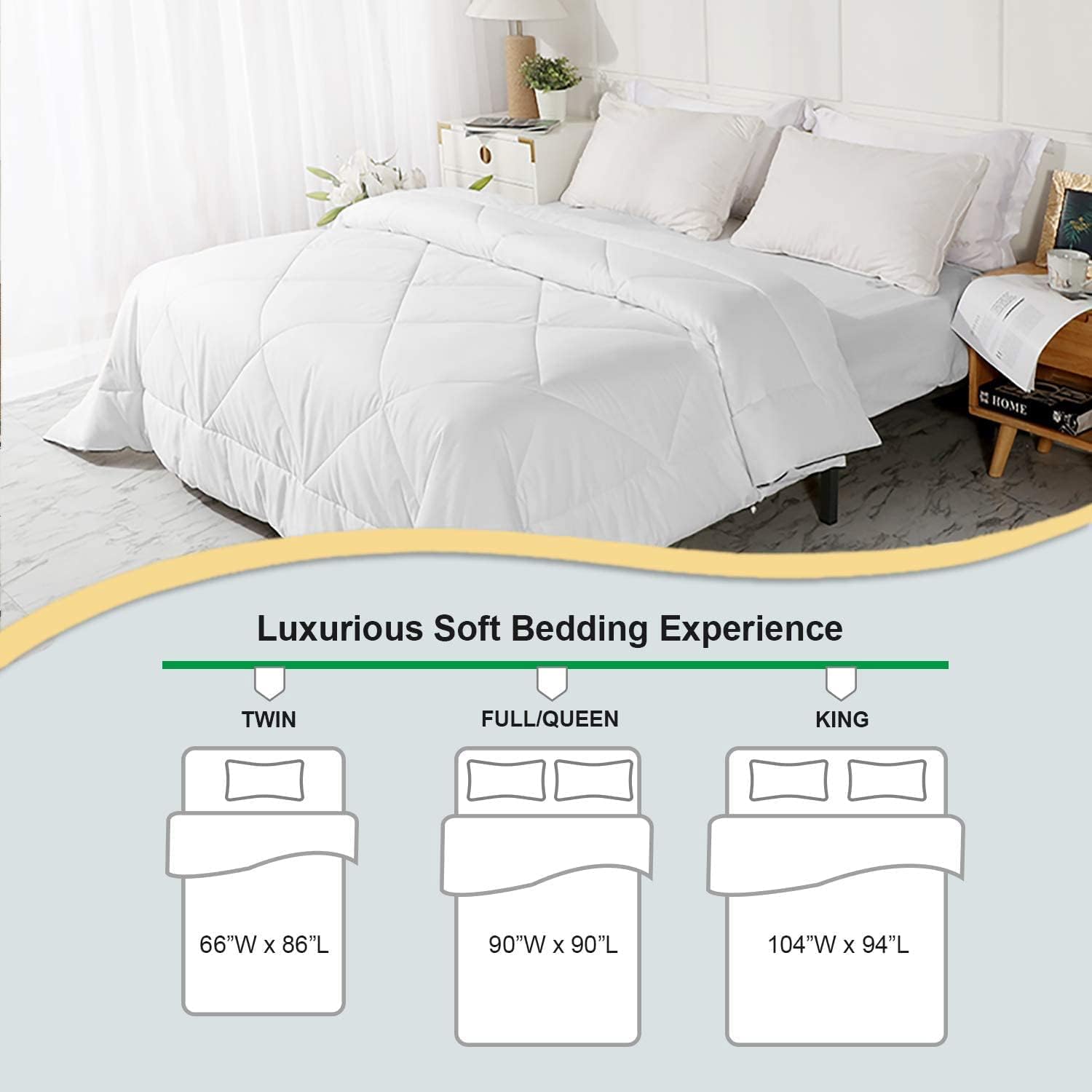 Hotel Style King Size Down Alternative Comforter Machine Washable Warm Winter Bed Blanket On Sale