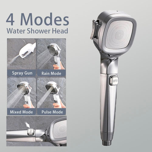 13752Pcs Clearance Mixed Color High Pressure Handheld Shower Head, 3 Spray Modes with One-Click Water Stop Button, Turbo Pressurized Water Saving Bathroom Shower Nozzle