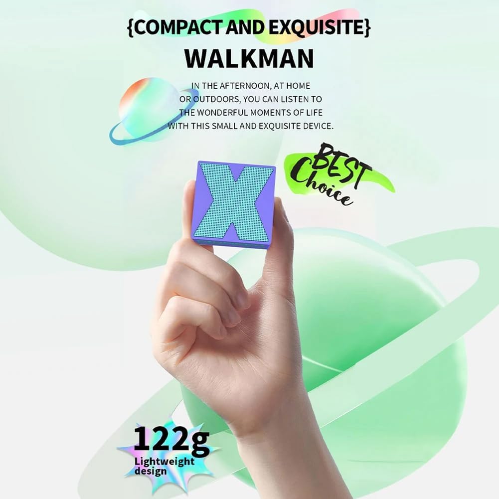 Mini Cube Wireless Bluetooth Speaker Clearance, Portable Small Stereo Speaker 500mAh Rechargeable, Heavy Bass Metal Mini Speaker for Desktop Bedroom Travel Gift