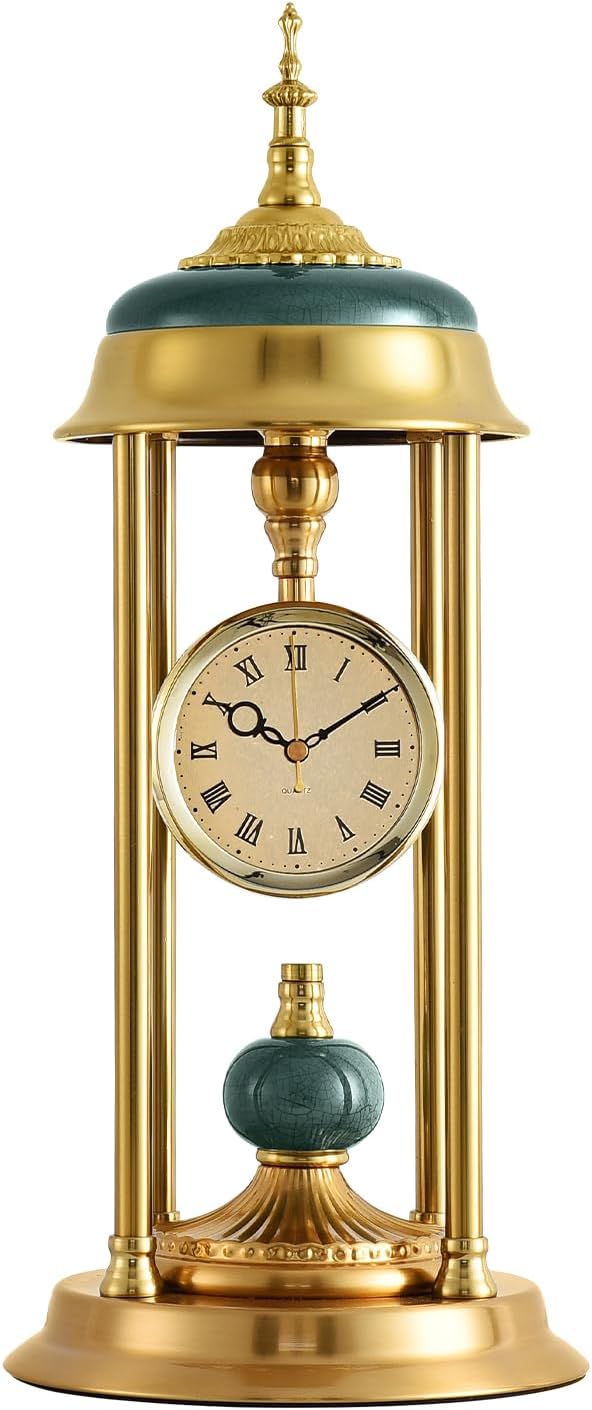 Bulk Clearance Luxury Table Clocks Wholesale | Golden Elephant Decor Desk Clock & European Roman Numeral Pillar Pendulum Clock, Limited Stock Bundle Liquidation