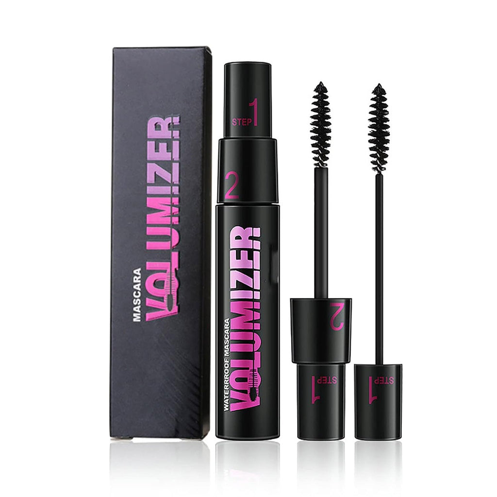 Clearance 1500 Stock Double-Ended Fiber Mascara 9ml, Lengthening & Volumizing, Long Lasting, No Clumping No Flaking