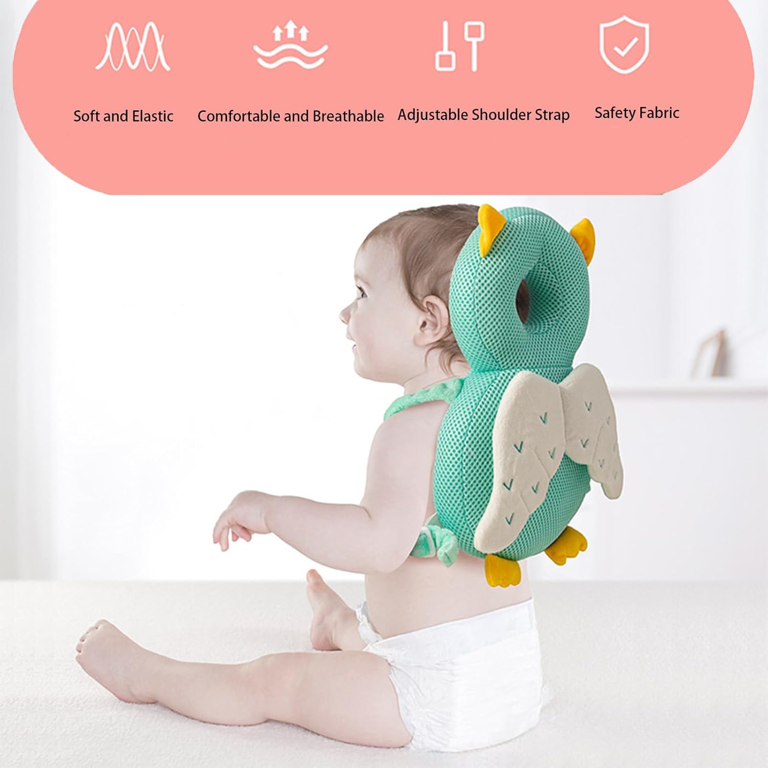Cartoon Turtle Baby Head Guard Pillow Wearable Design For Baby Crawl Sit Walk Protection Stock Clearance
